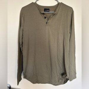 Cuts long sleeve Henley shirt